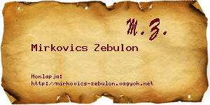 Mirkovics Zebulon névjegykártya